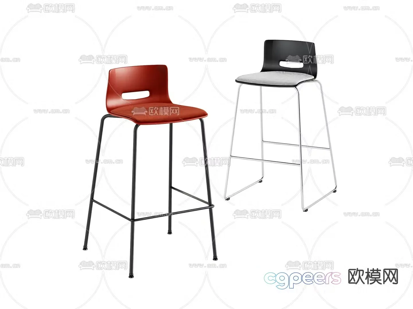 Modern bar stool bar stool high stool 3d model