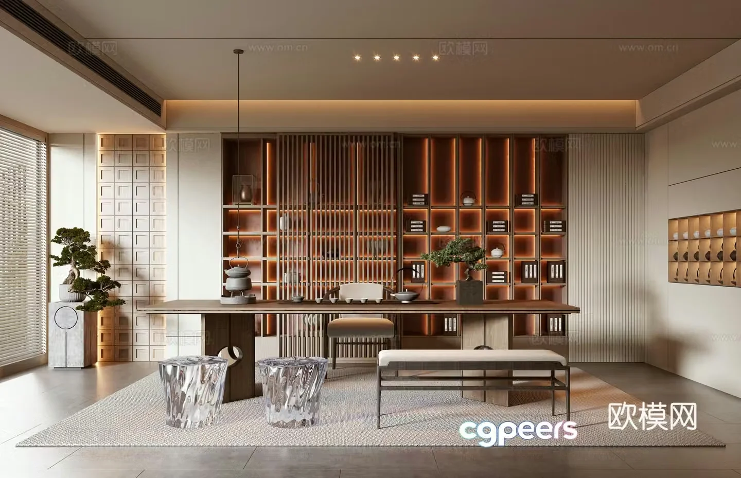 New Chinese tea room 3D model