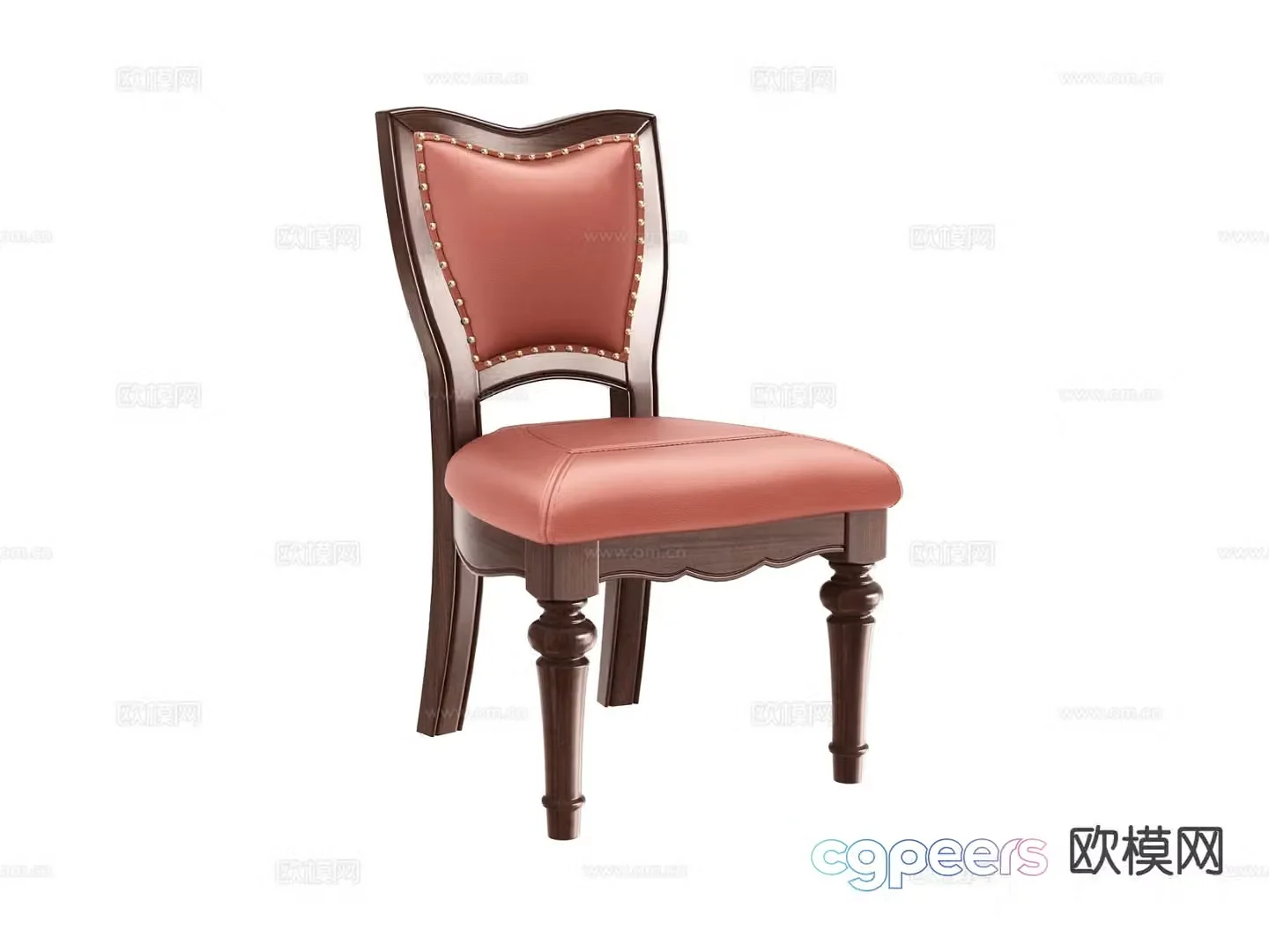 American dining chair leather chair chair 3d model