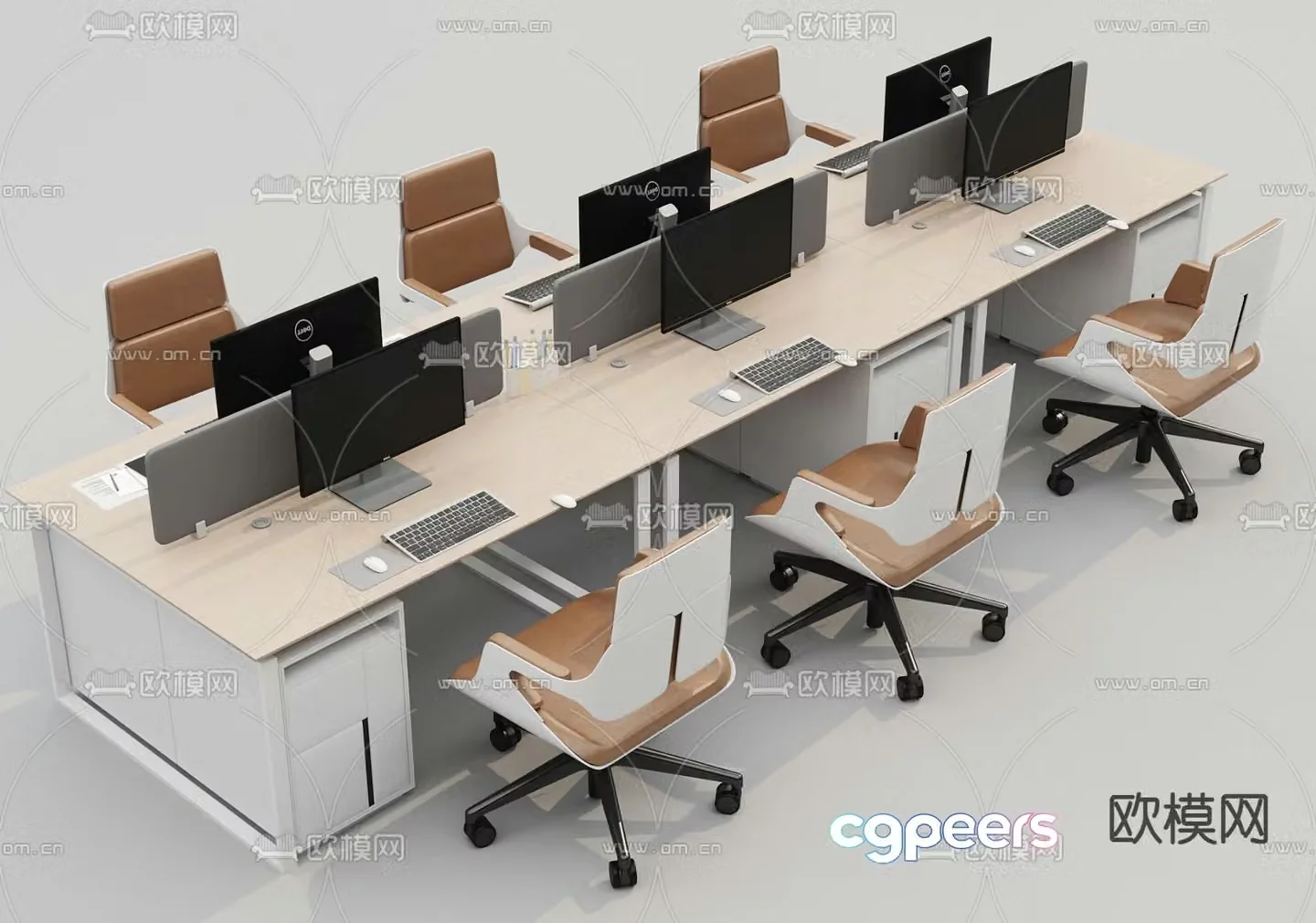 Card space desk work station staff station 3D model