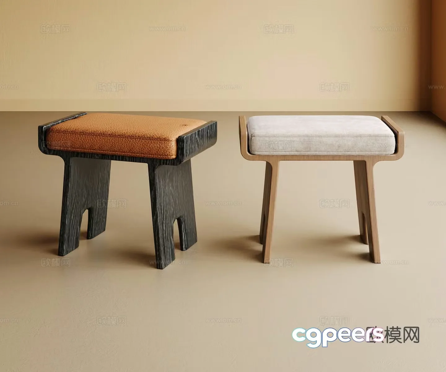 Modern sofa stool 3d model