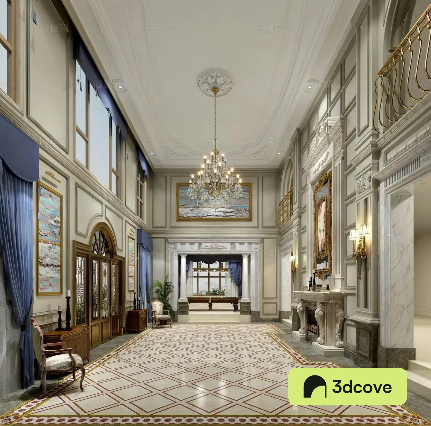 European style foyer decorative entrance aisle