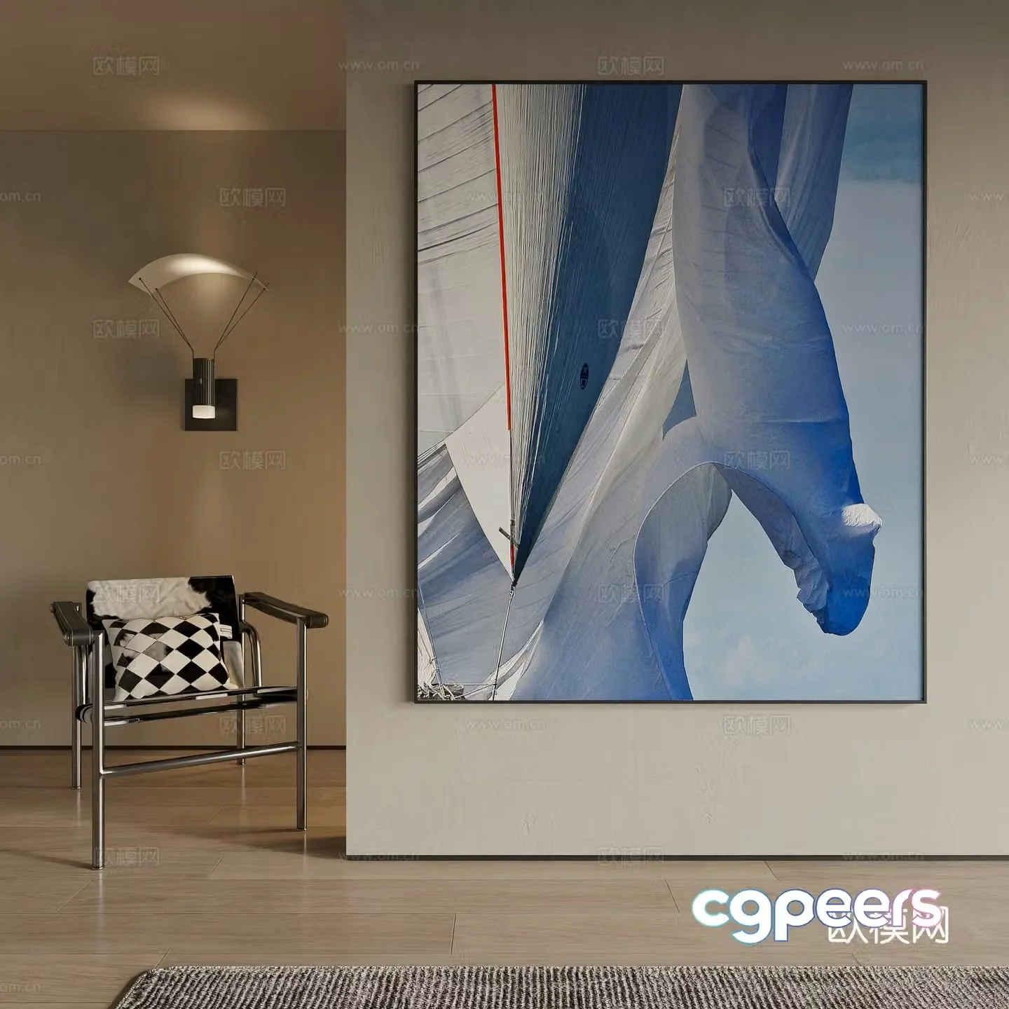 Modern decorative painting 3d model