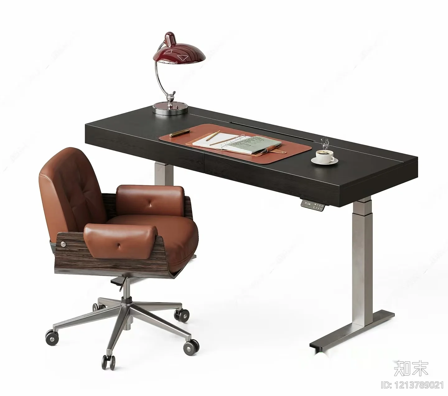 Brown Leather Office Chair 3D Model – 23062 – VRAY Render