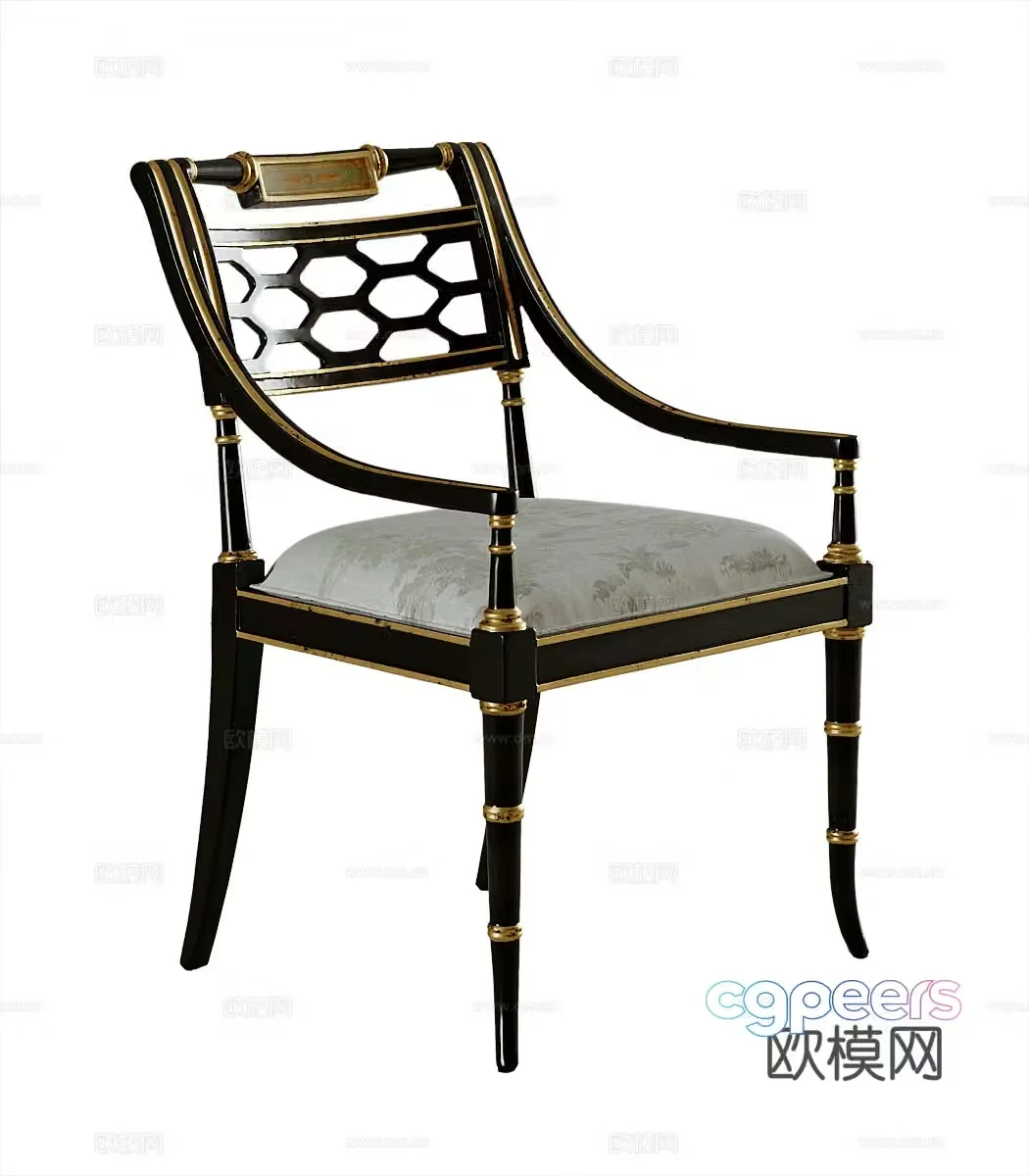 American single chair 3d model