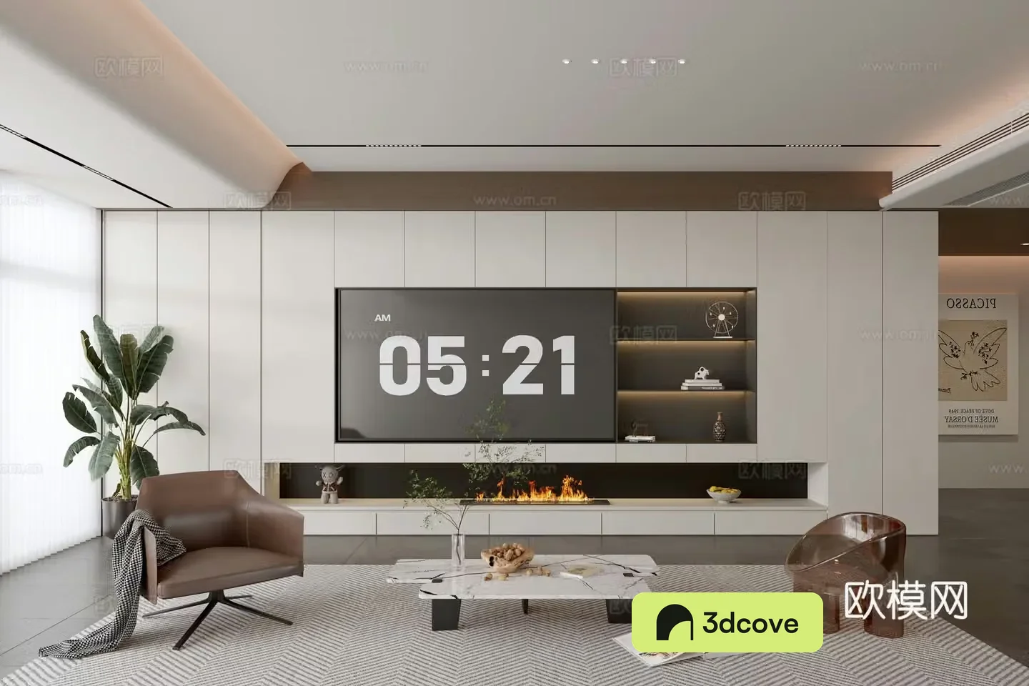 Modern TV wall whole wall cabinet integrated TV cabinet
