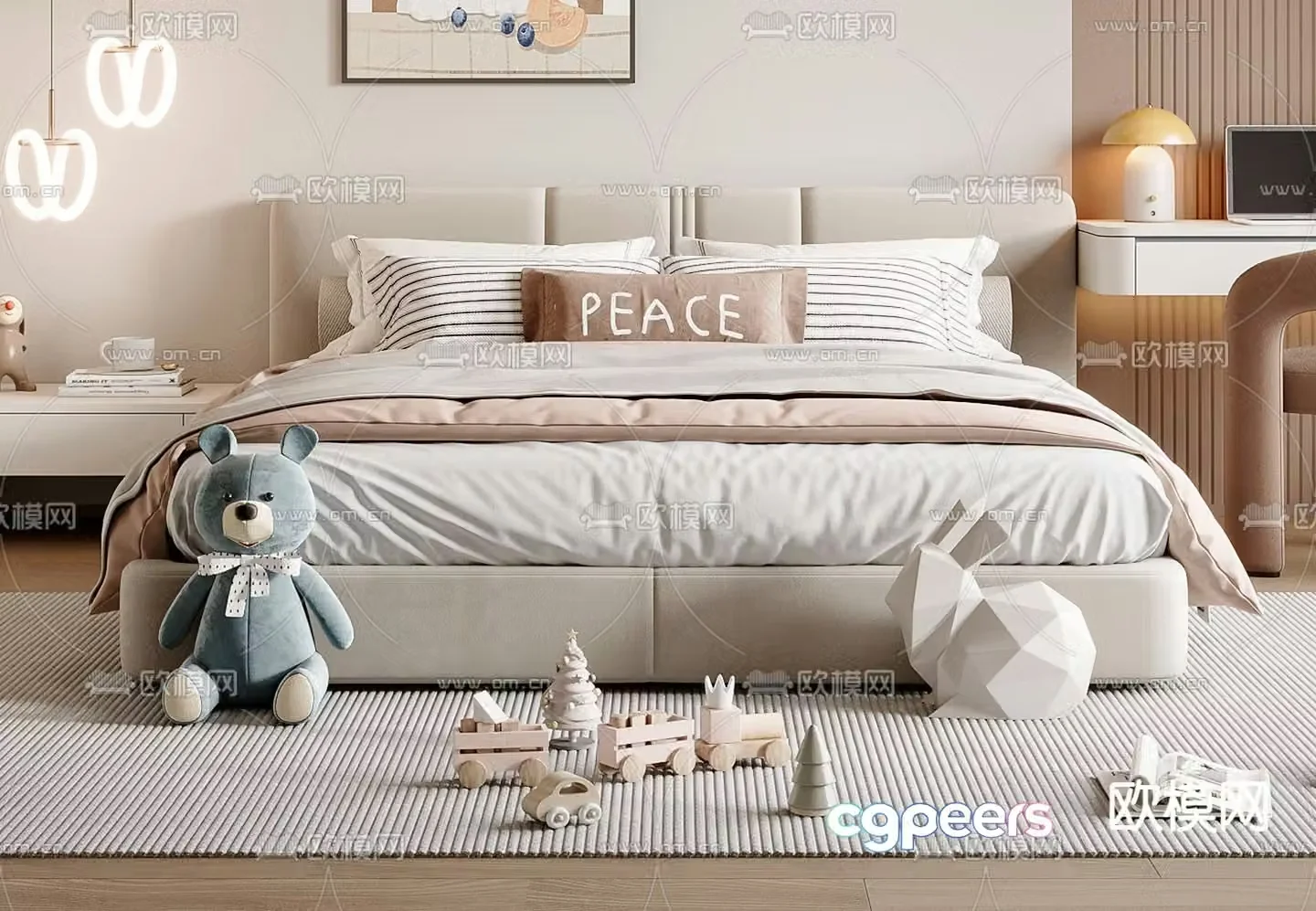 children’s bed child’s bed double bed 3d model