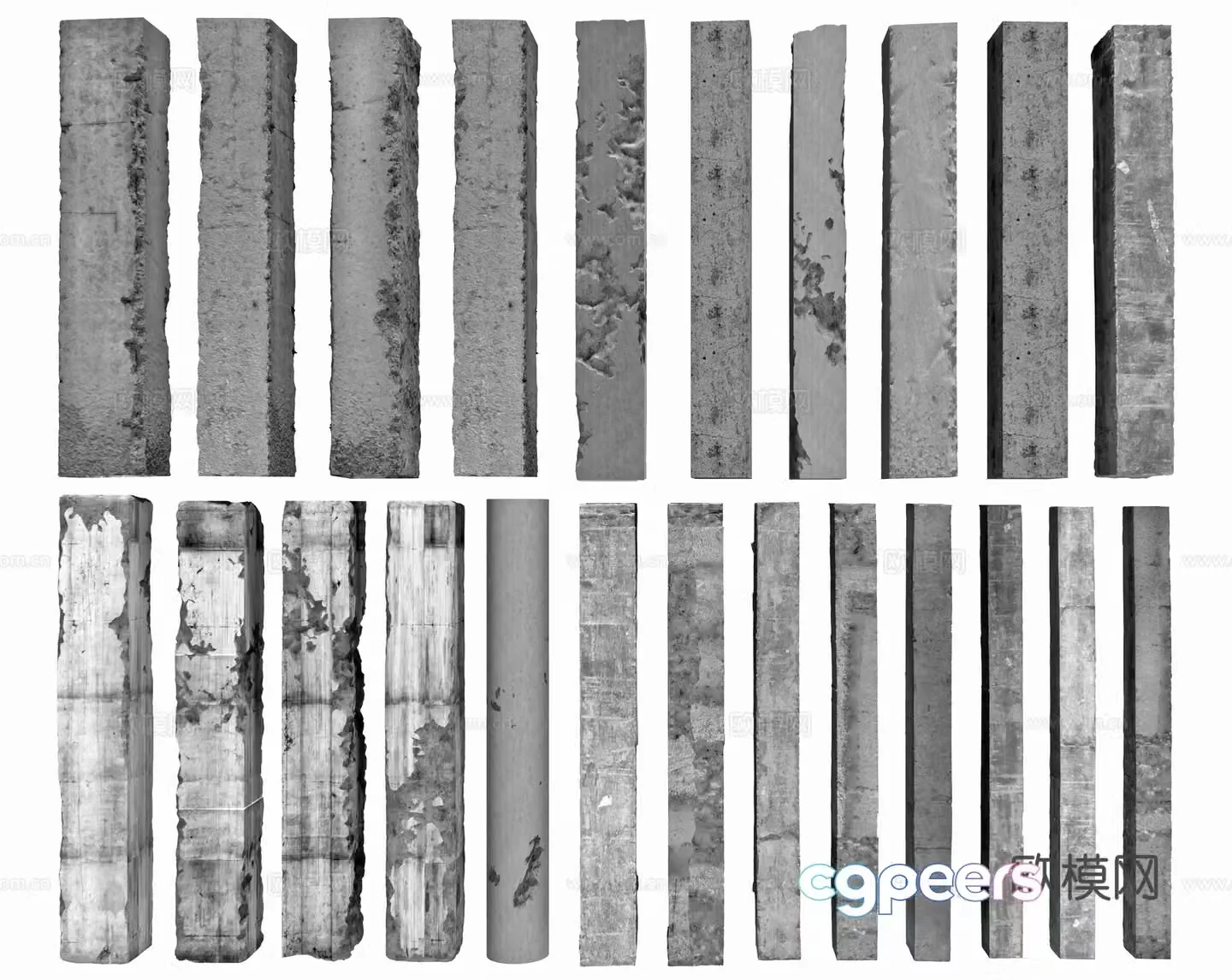 cement pillar concrete pillar stone pillar 3d model