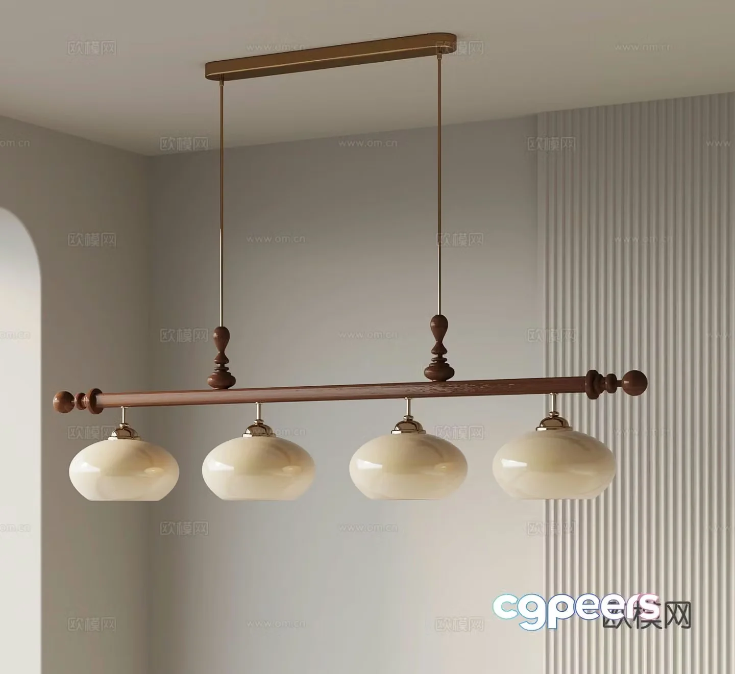 French medieval style chandelier restaurant chandelier 3d model