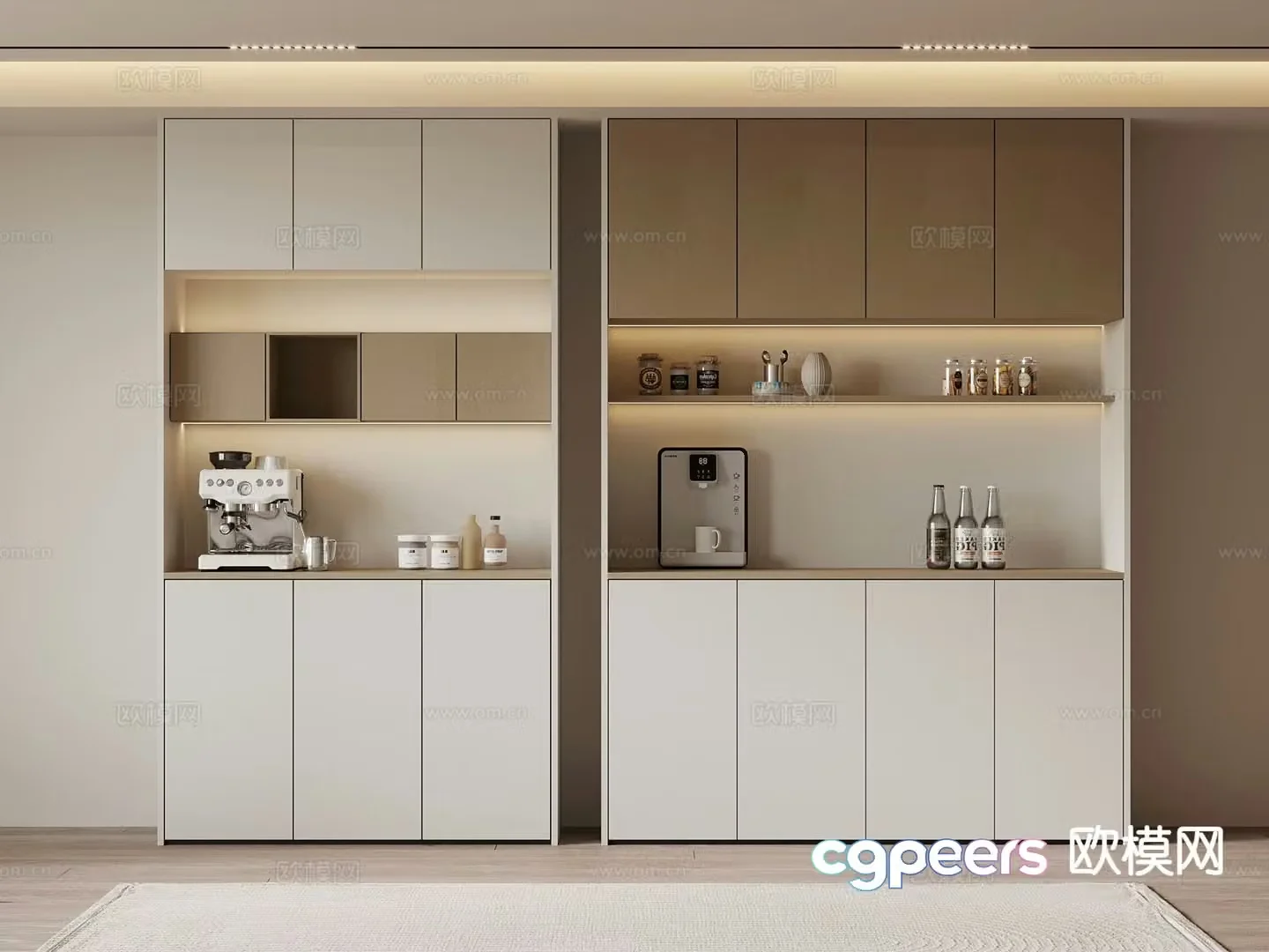 Modern wine cabinet sideboard 3d model