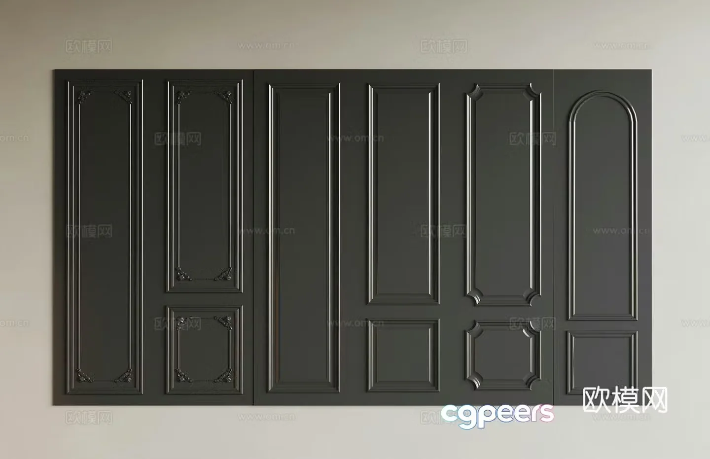 French wall panel 3d model