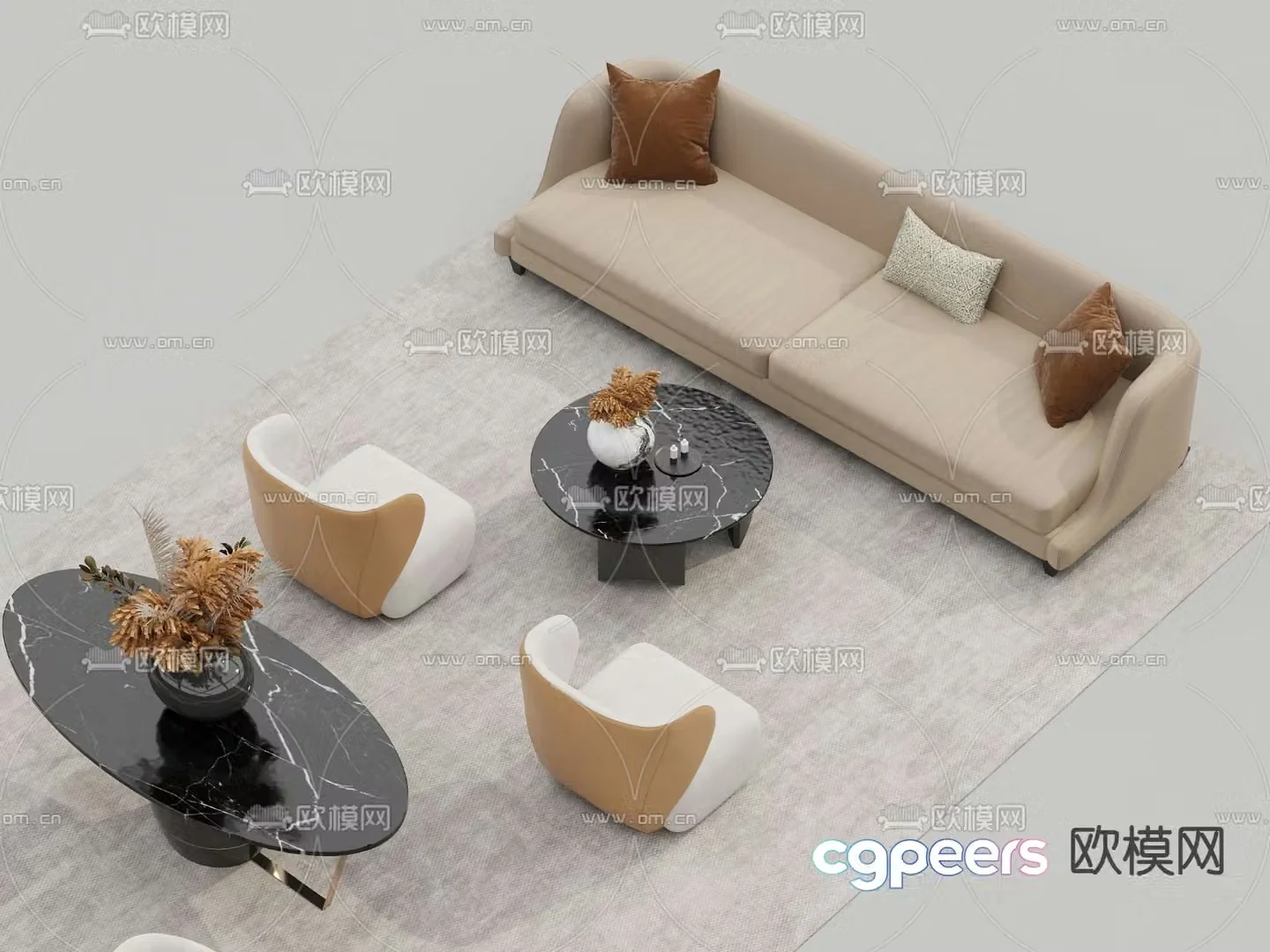 Office sofa modular sofa 3d model