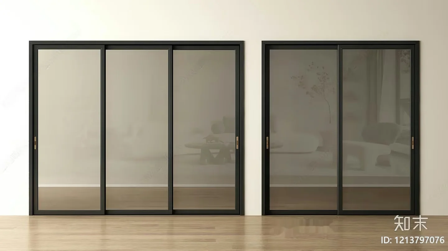 Modern Glass Doors 3D Model – 9895 – VRAY Render