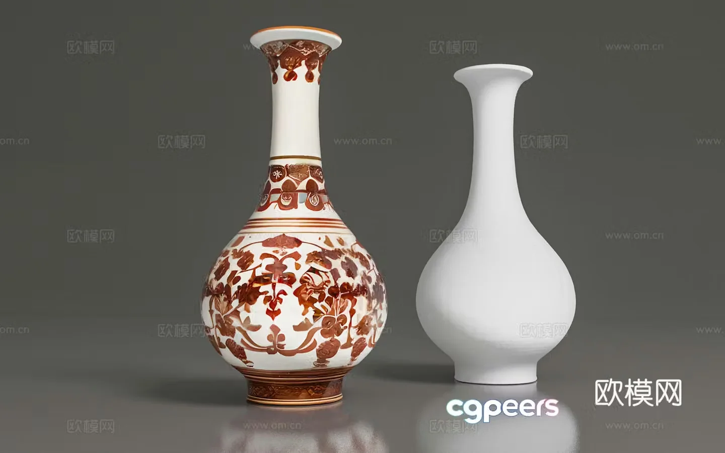 Vase Ceramics Porcelain Decoration Ornaments Print Props Game Beauty Chen Dress Up 3D Model