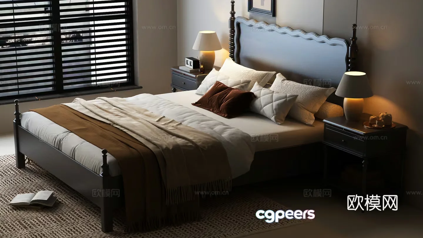 Cozy Bedroom 3D Model – 7472 – VRAY Render