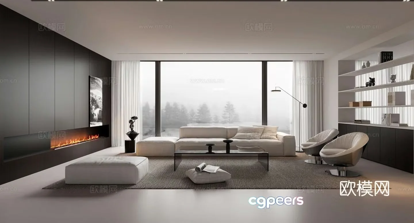 Modern living room 3d model