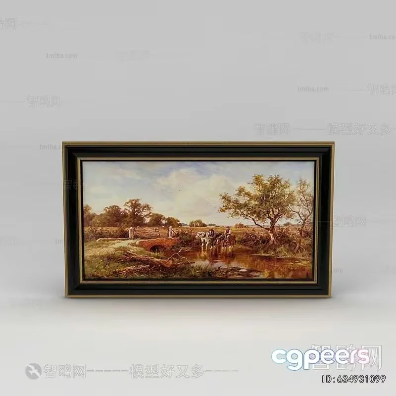 A Framed Landscape Painting 3D Model – 6797 – VRAY Render
