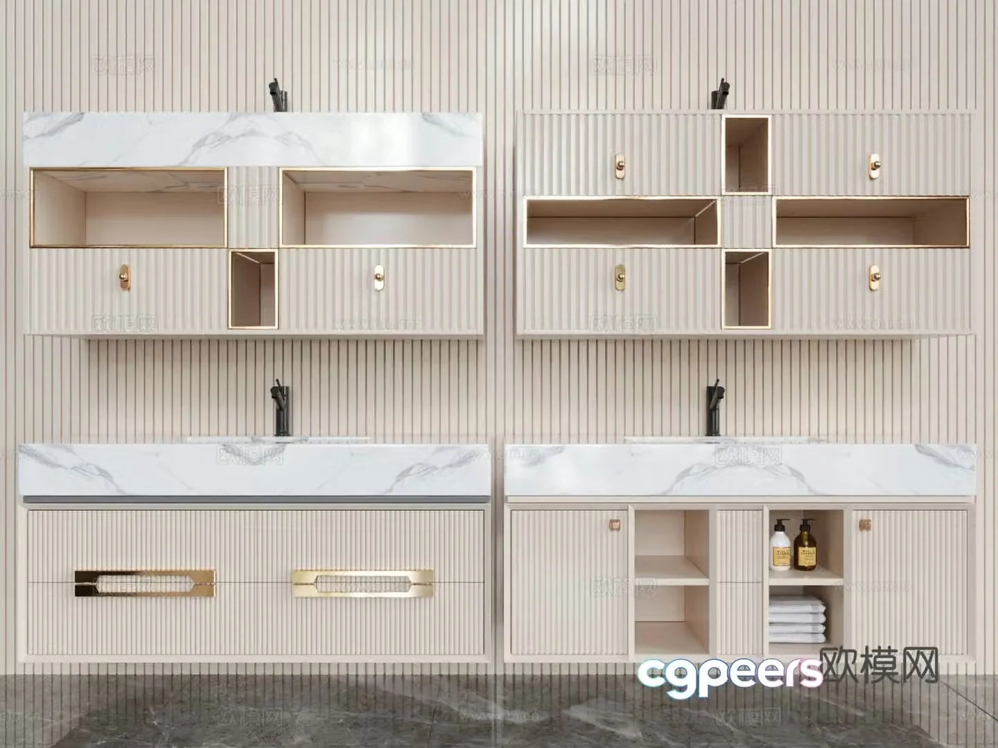 Modern bathroom cabinet bathroom 3d model