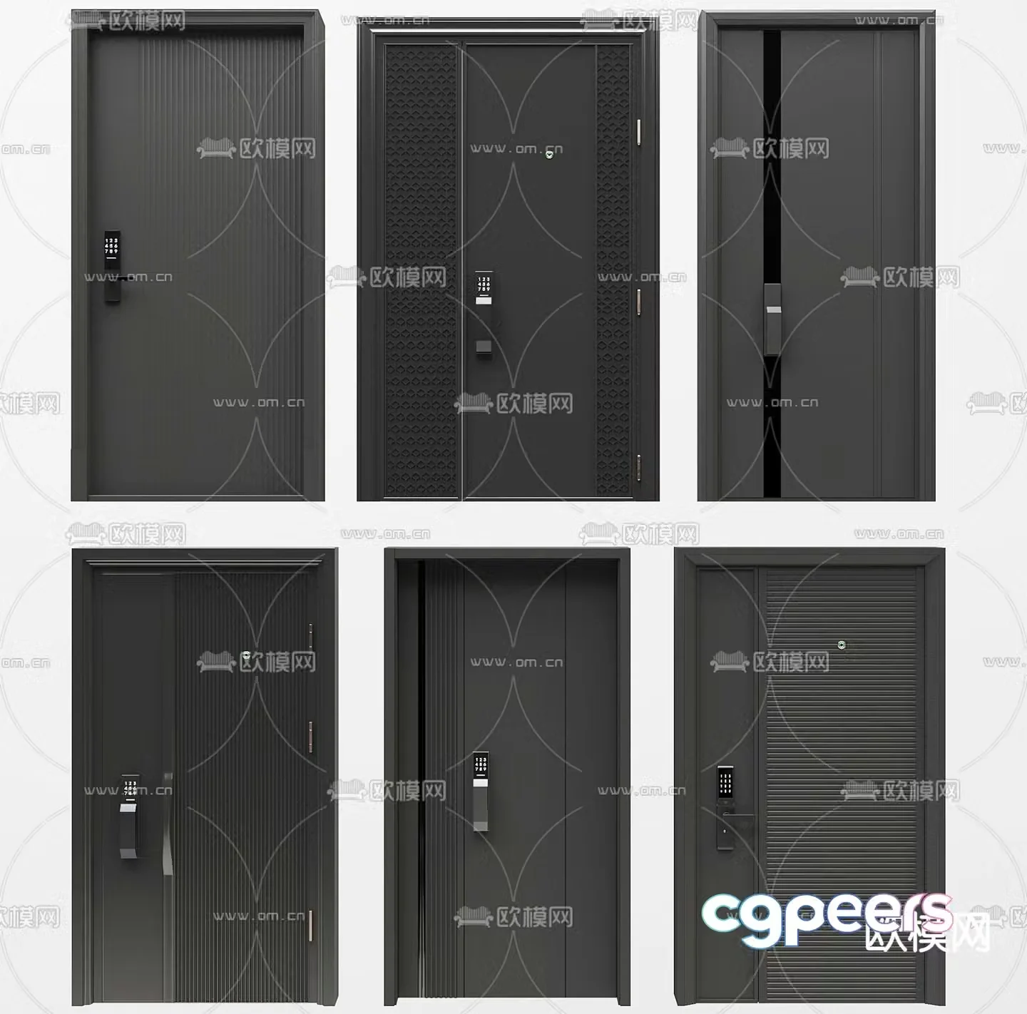 Entry door Security door Password door 3d model