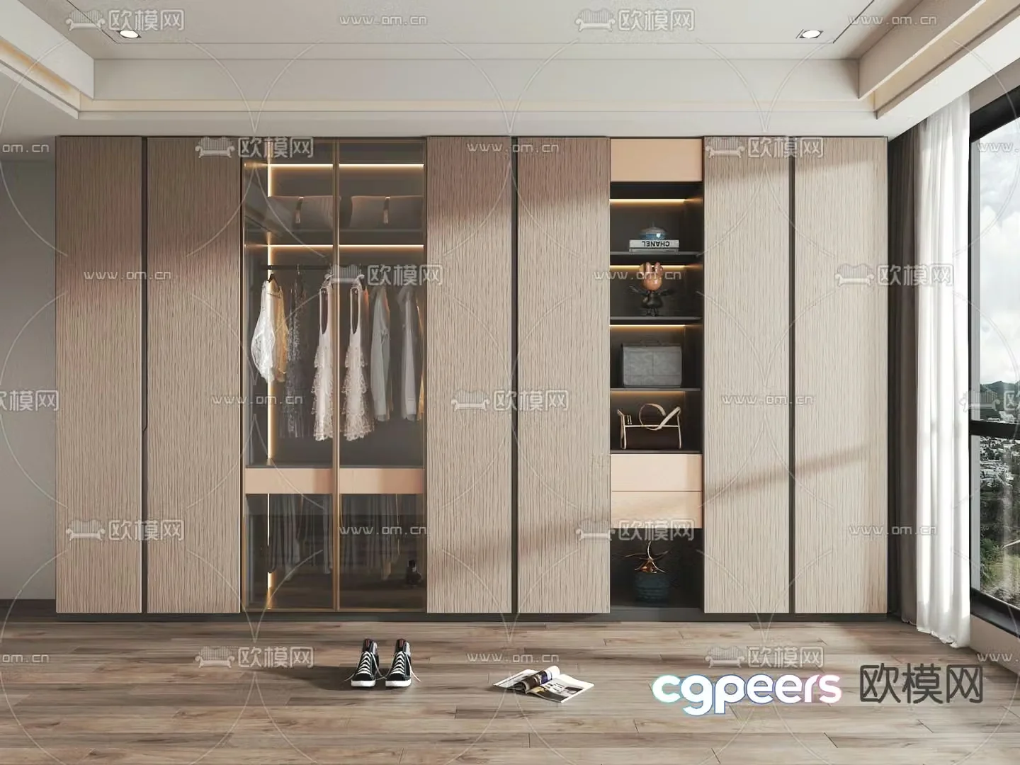 modern wardrobe wardrobe 3d model