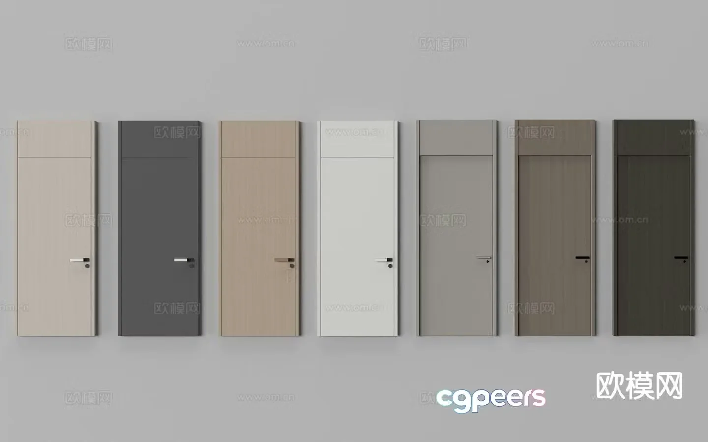 Modern door guest room door single door swing door 3d model