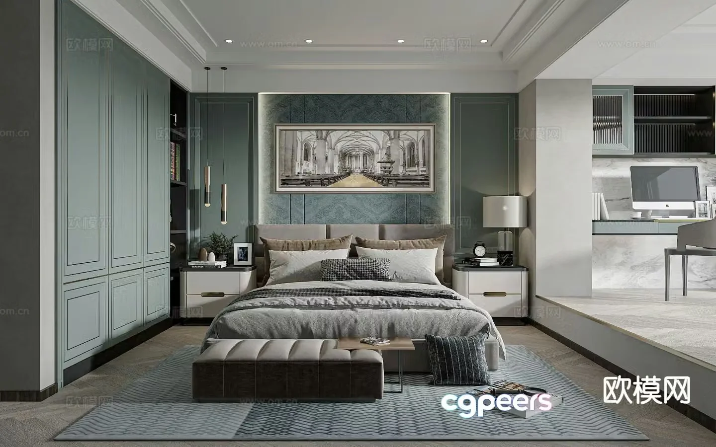 French bedroom master bedroom 3d model