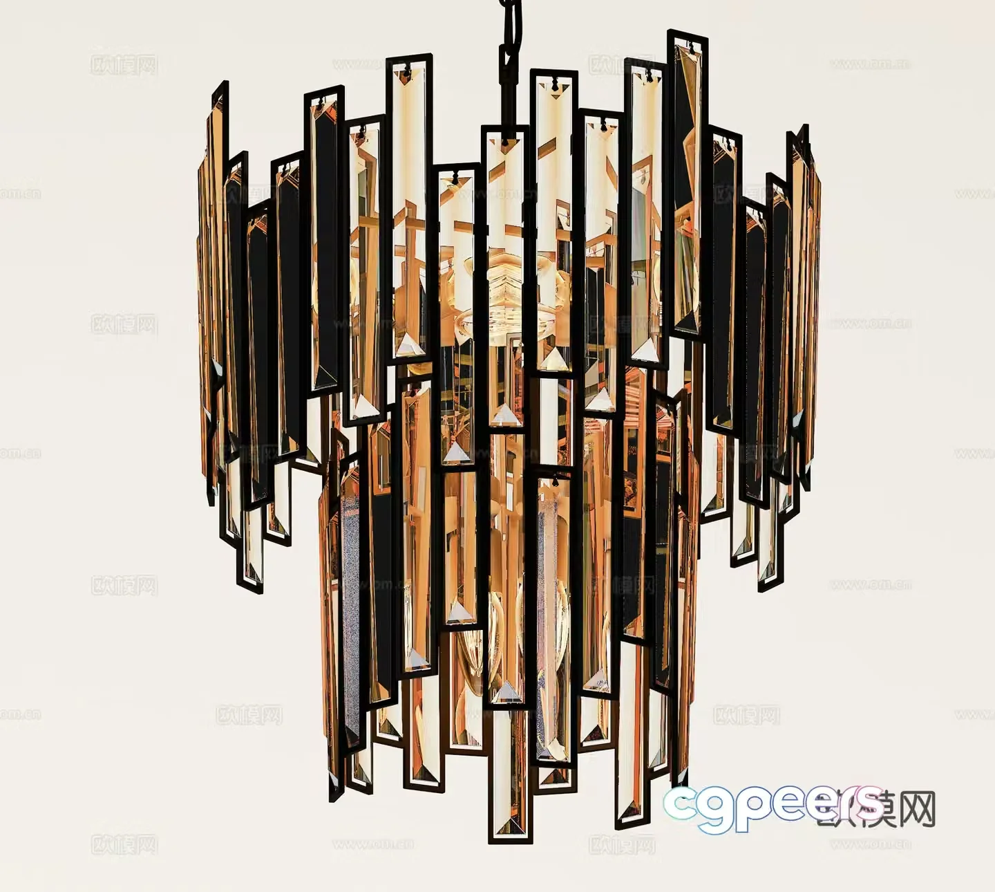 Modern Chandelier Round Crystal Chandelier Living Room Bedroom Chandelier 3D Model
