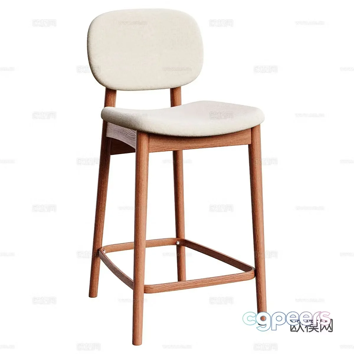 Modern bar chair single chair 3d model