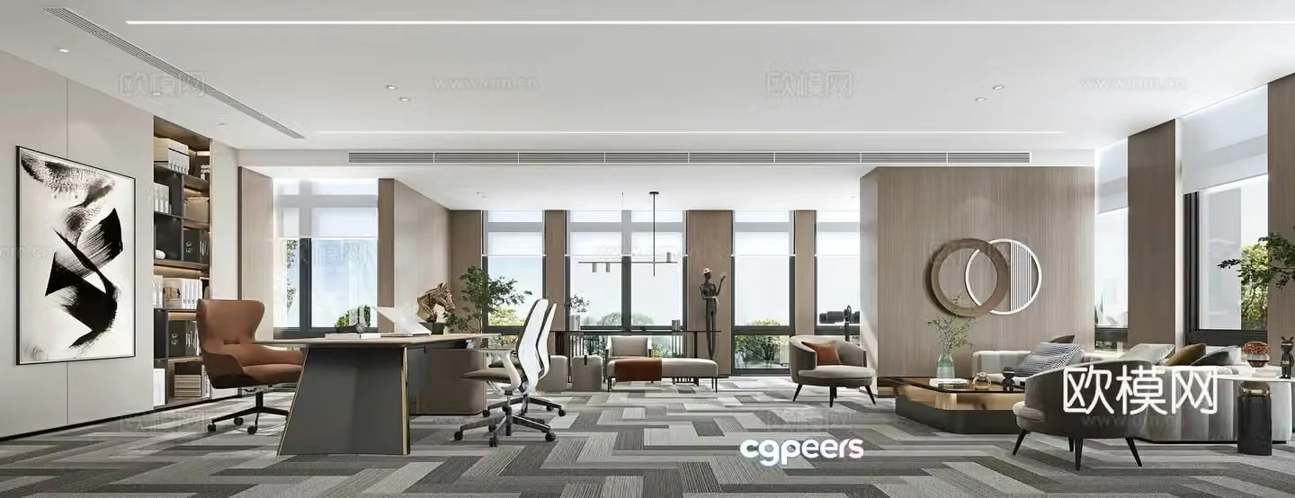 Modern Manager Office Chairman Office Boss Office President Office 3D Model
