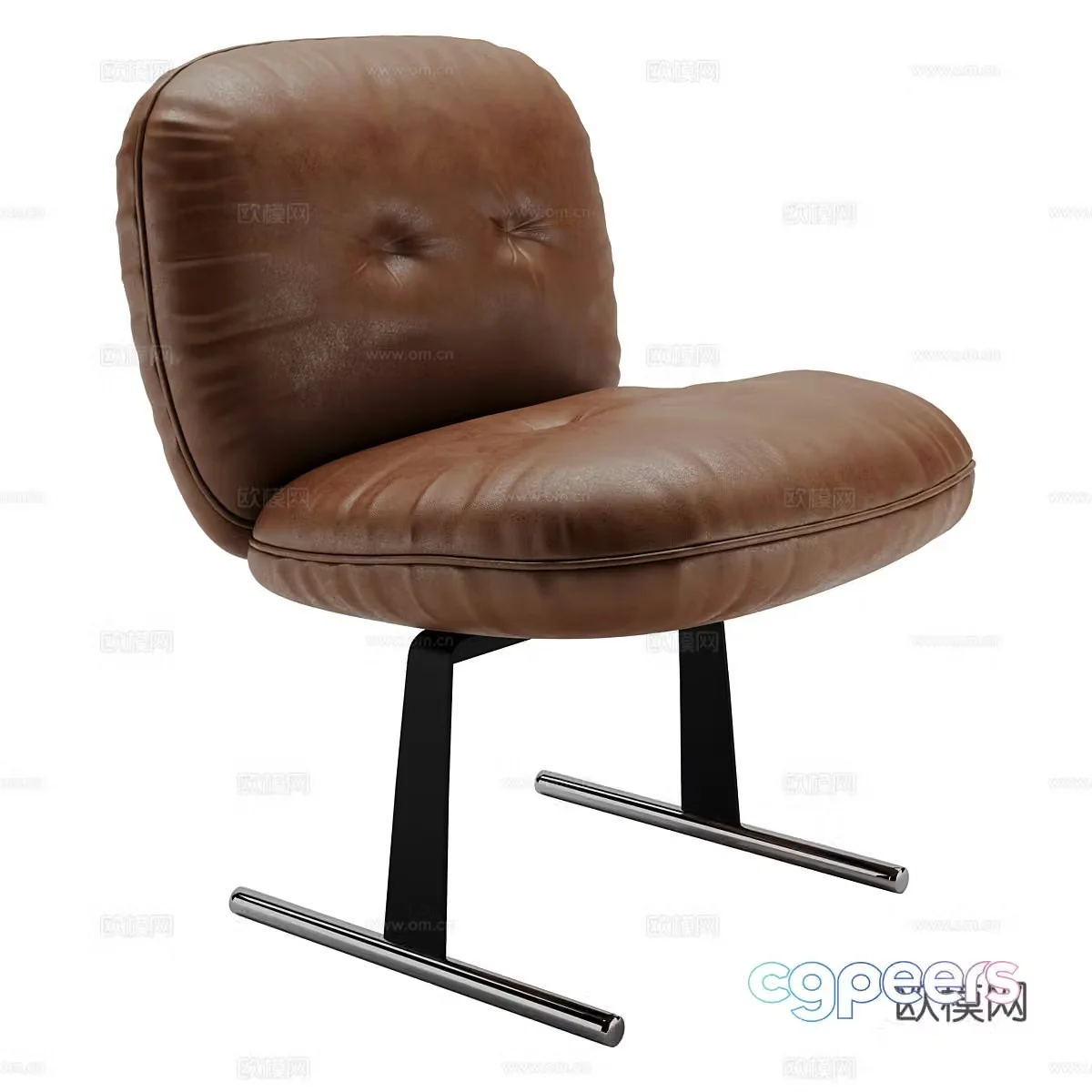Modern Italian leather lounge chair 3d model
