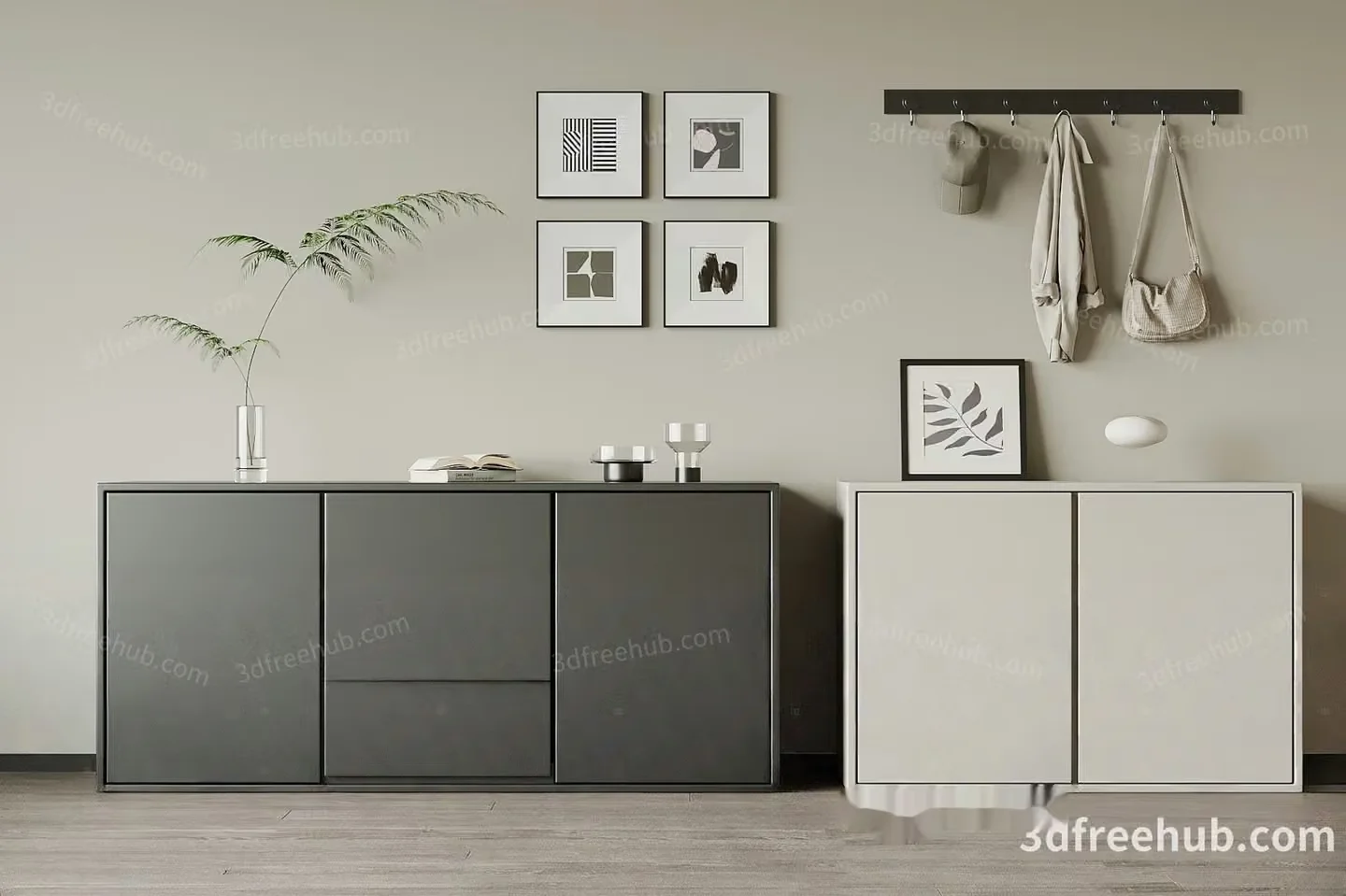 Minimalist Modern Living Room 3D Model – 18560 – VRAY Render