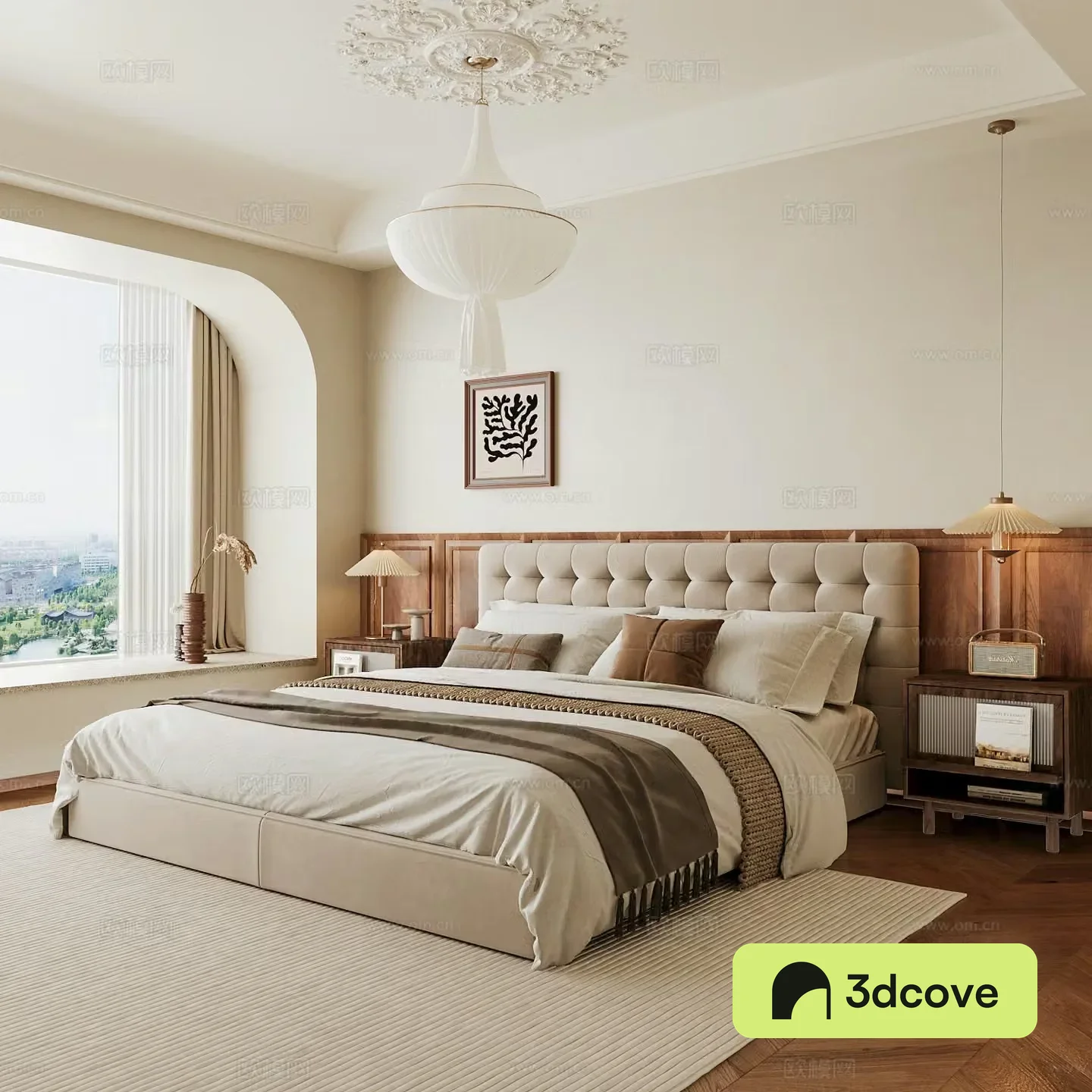 Wasabi Middle Ages Home Bedroom Wasabi Wind Bedroom Secondary Bedroom Master Bedroom Bathroom Window Bedroom 3D Model
