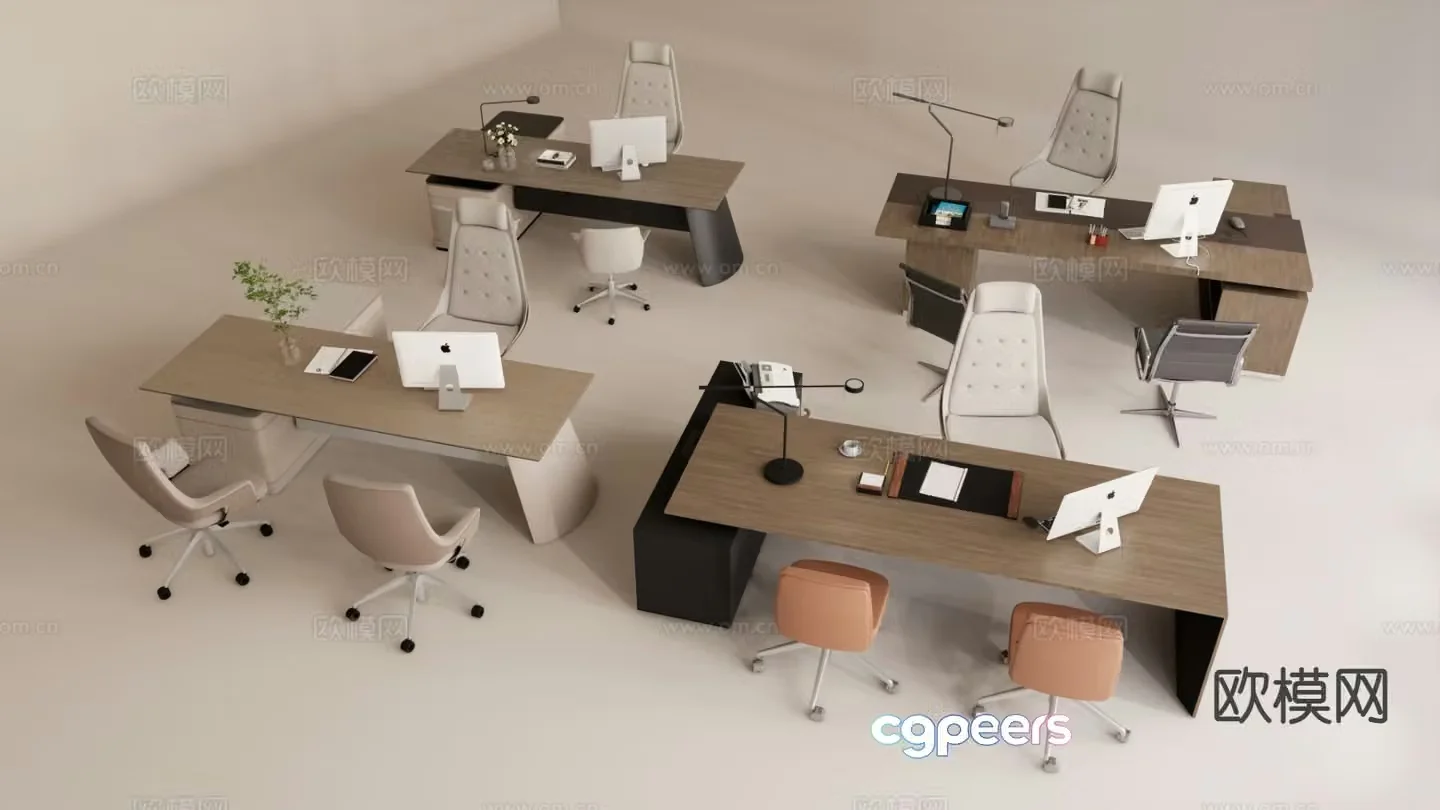 Modern general manager desk desk 3D model
