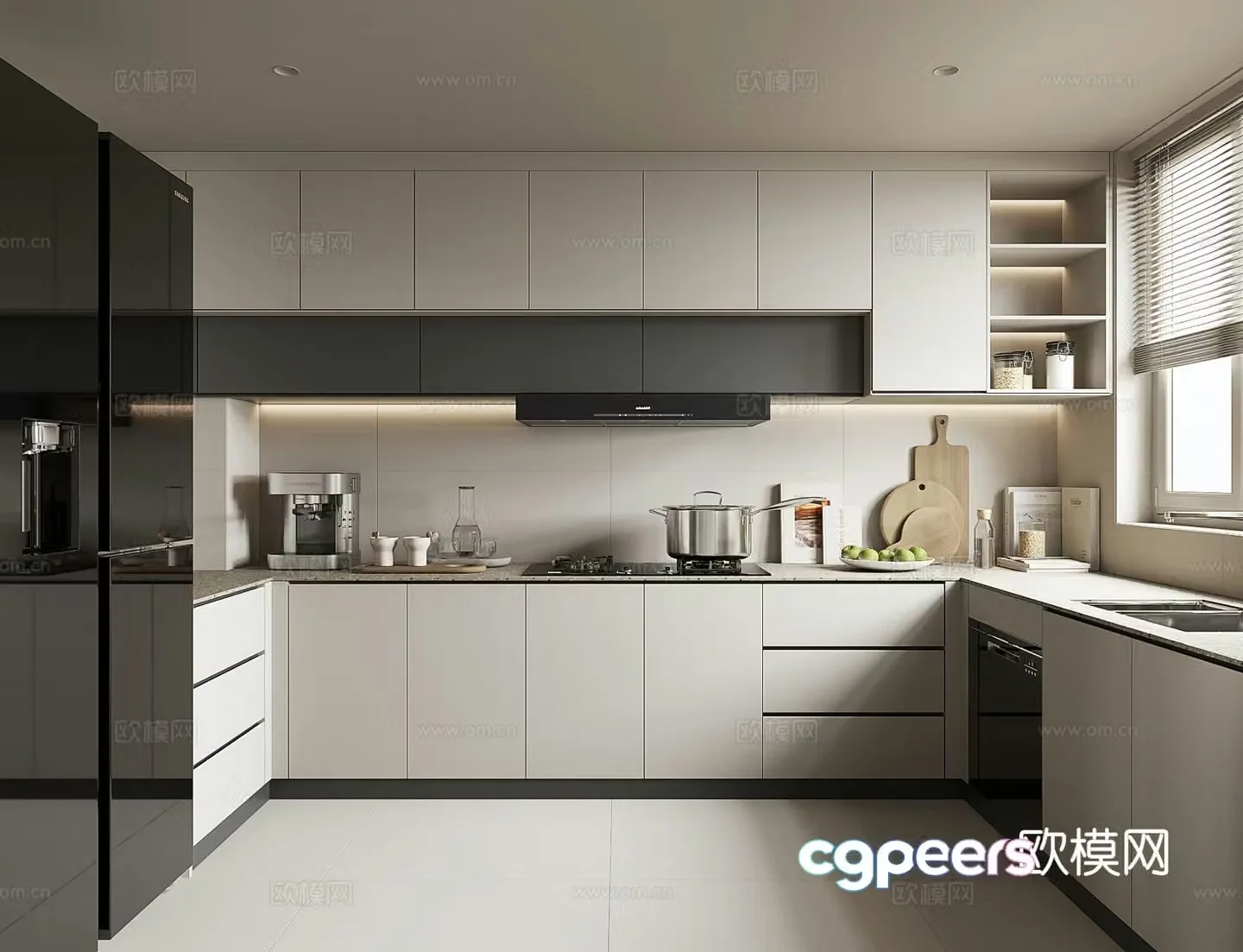Modern home kitchen 3d model