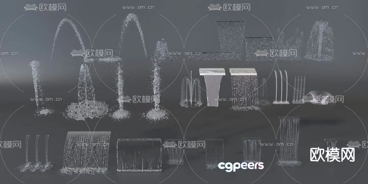 fountain flowing water falling water 3d model