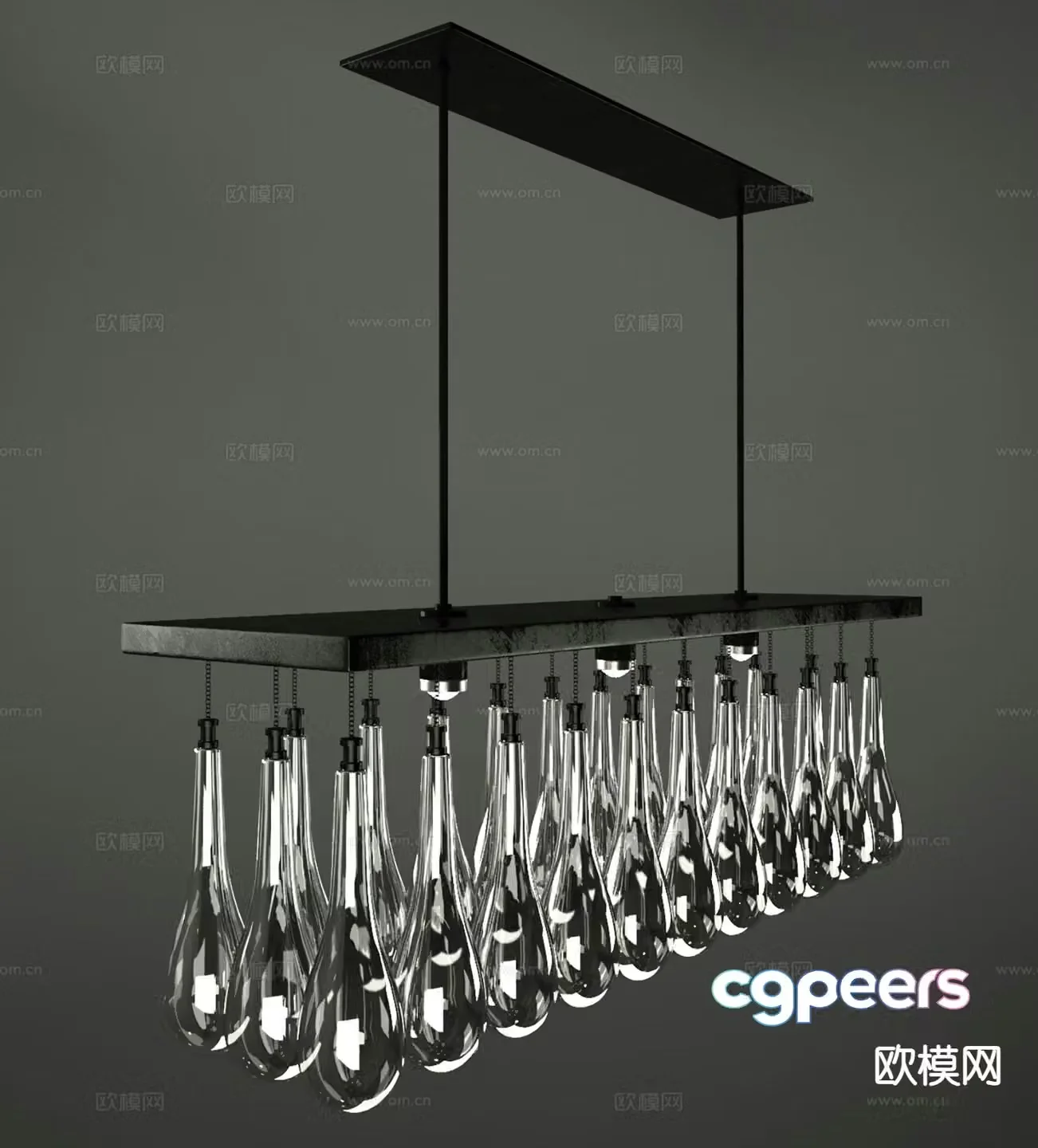 Modern glass chandelier creative chandelier 3d model