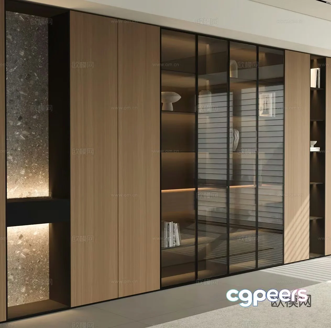Modern bookcase 3d model