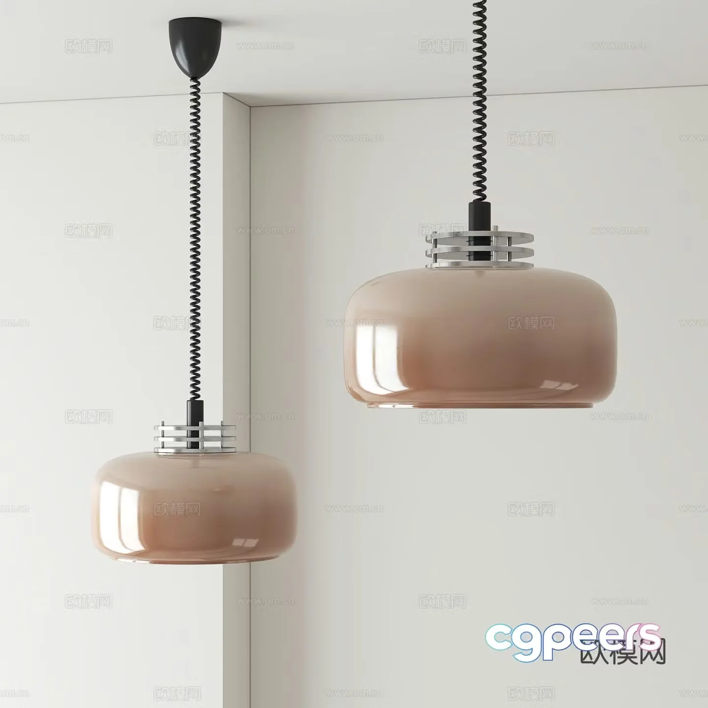 Medieval style small chandelier glass chandelier 3d model