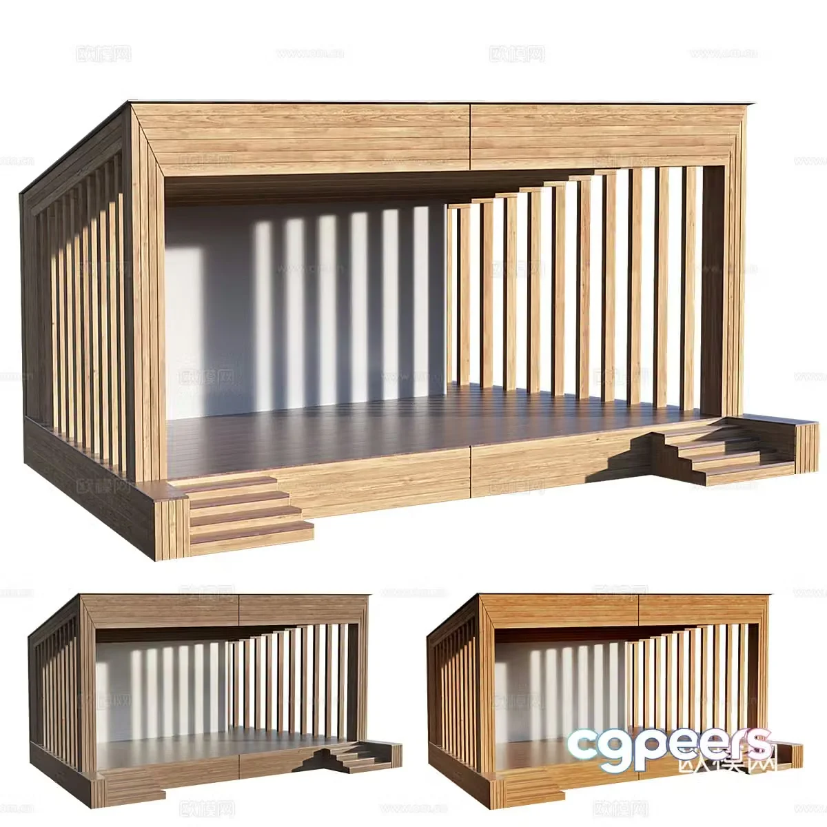 New Chinese outdoor stage 3D model