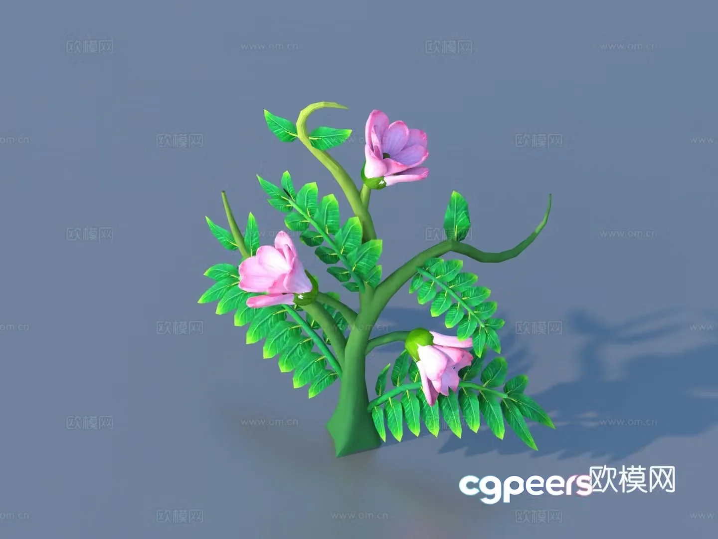 Cartoon Plants Shrub Flowers and Plants 3d Model