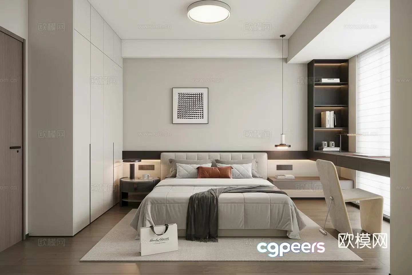Modern bedroom second bedroom 3d model