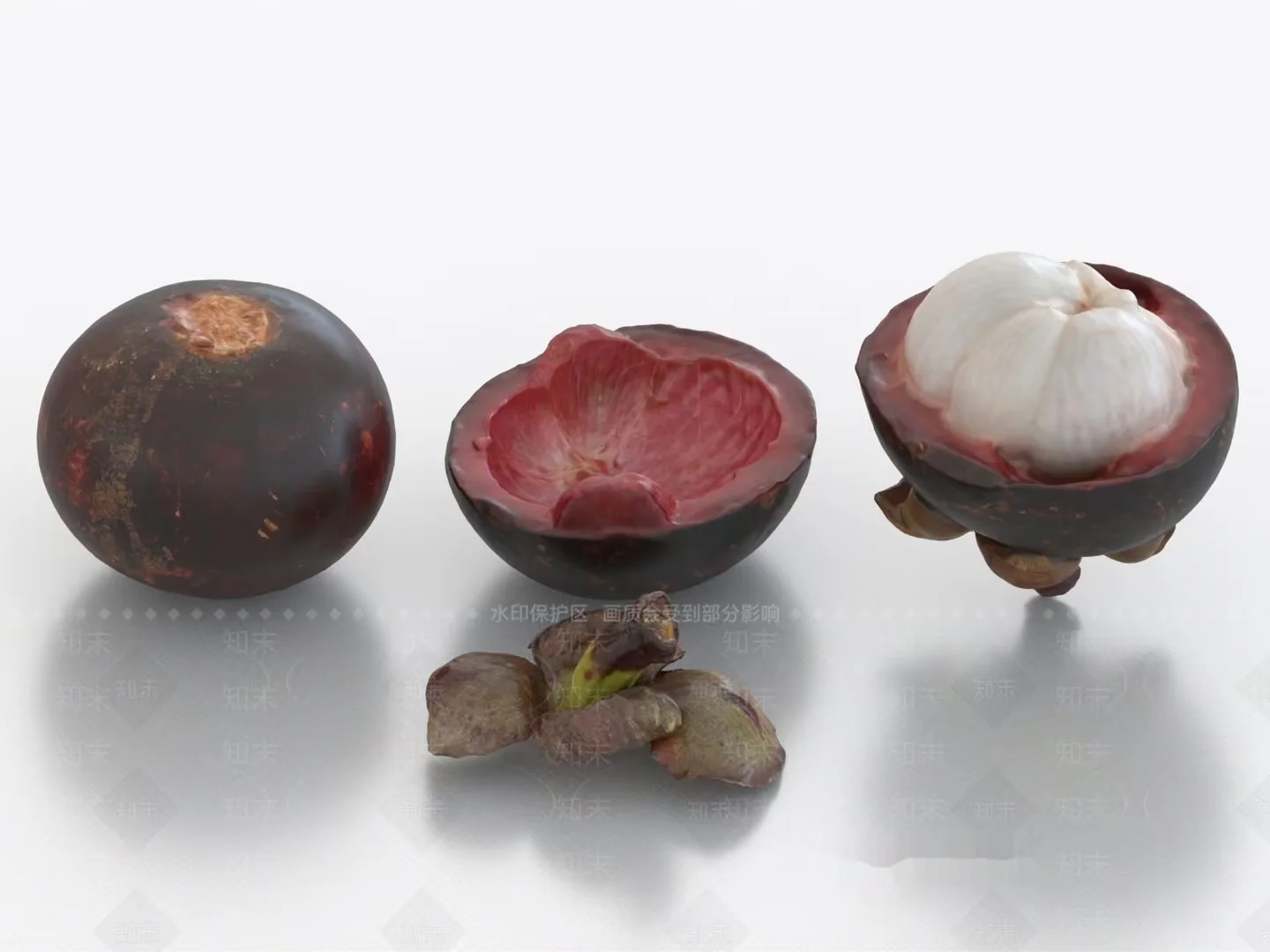 The Single Main Subject Is A Mangosteen 3D Model – 13673 – VRAY Render