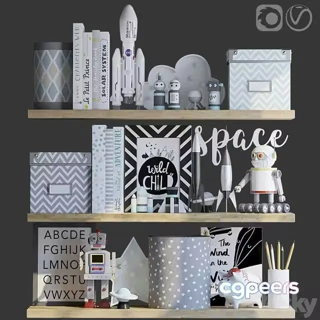 3ds Max Free – Decorative set for the children’s boy