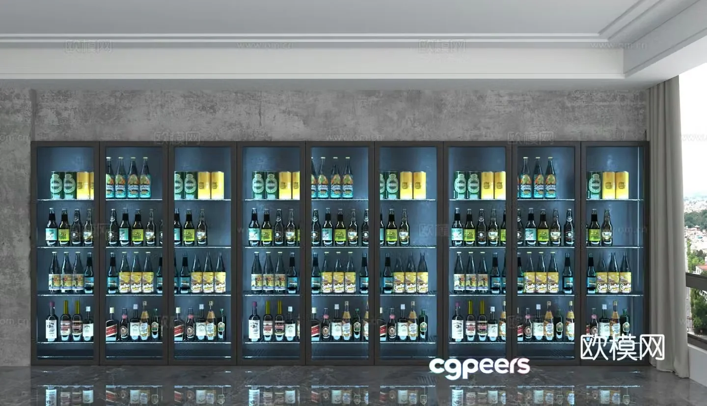 Modern background wall 3d model