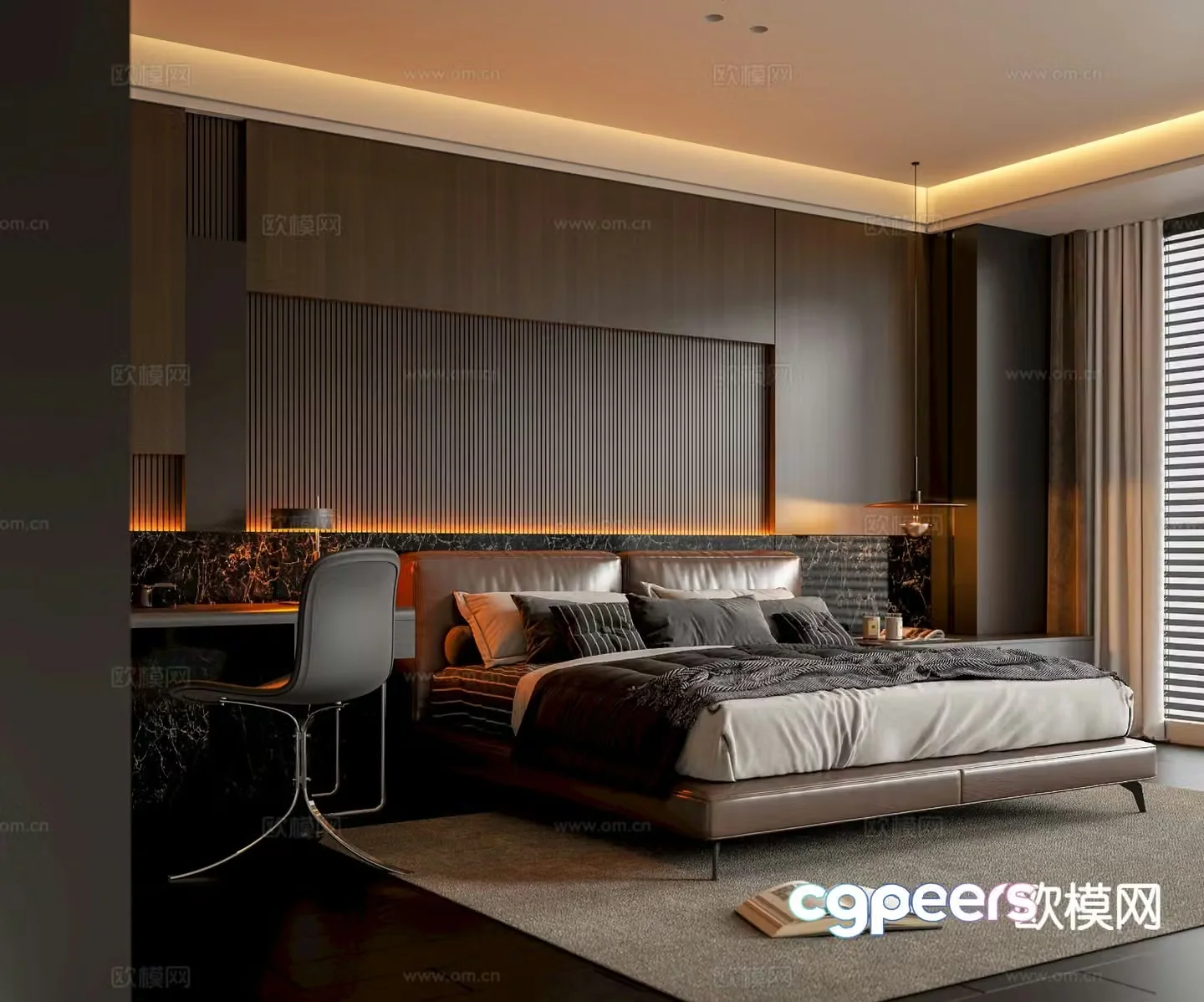 Italian style bedroom master bedroom 3d model