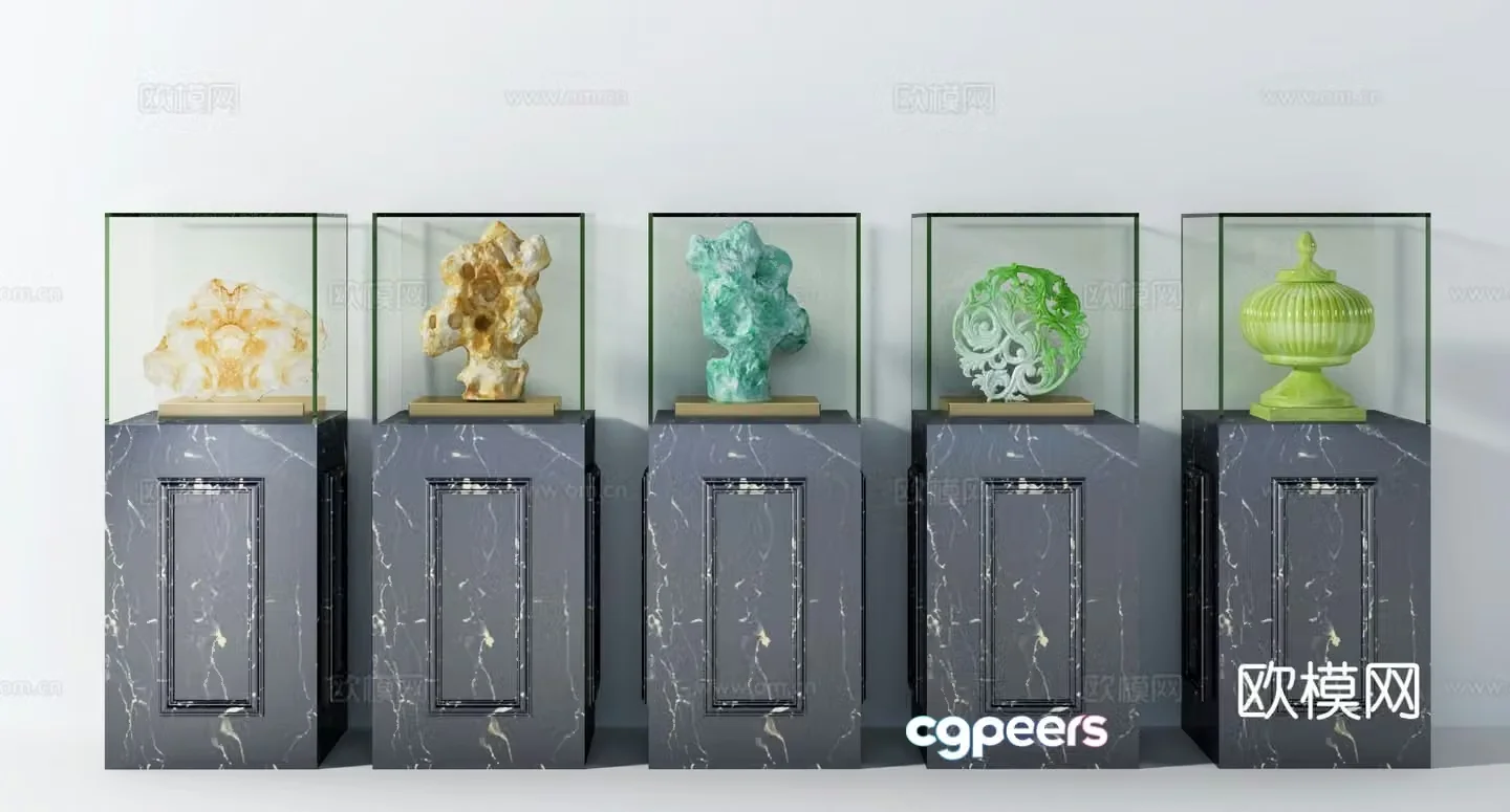 Modern jade sculpture crafts ornaments 3D model