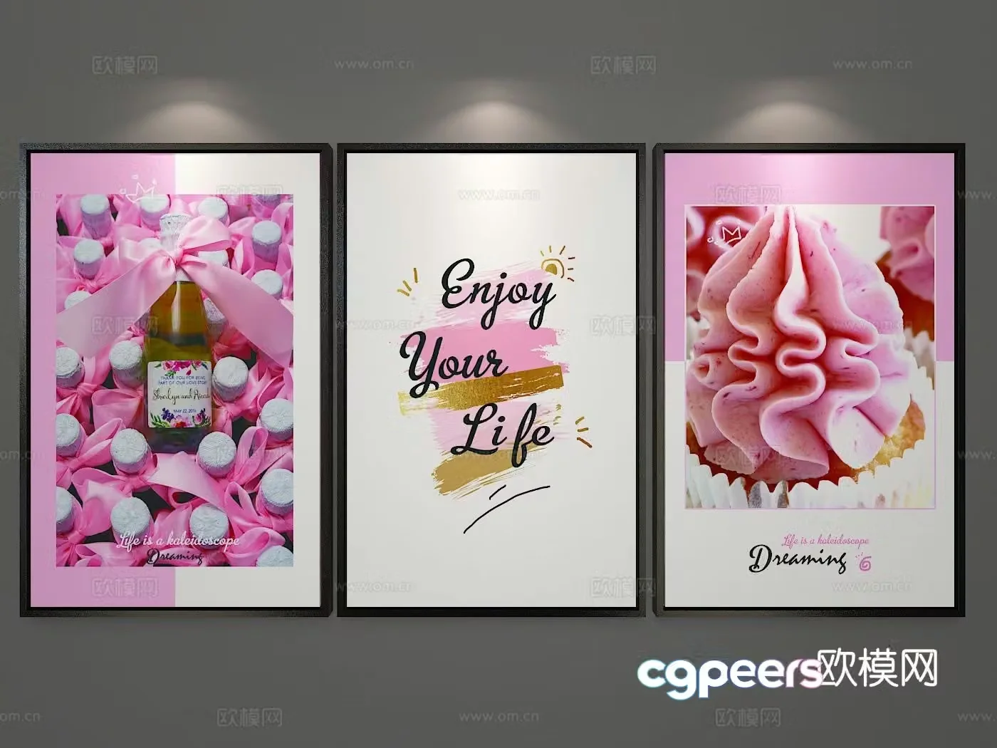 Modern art painting decorative painting 3d model