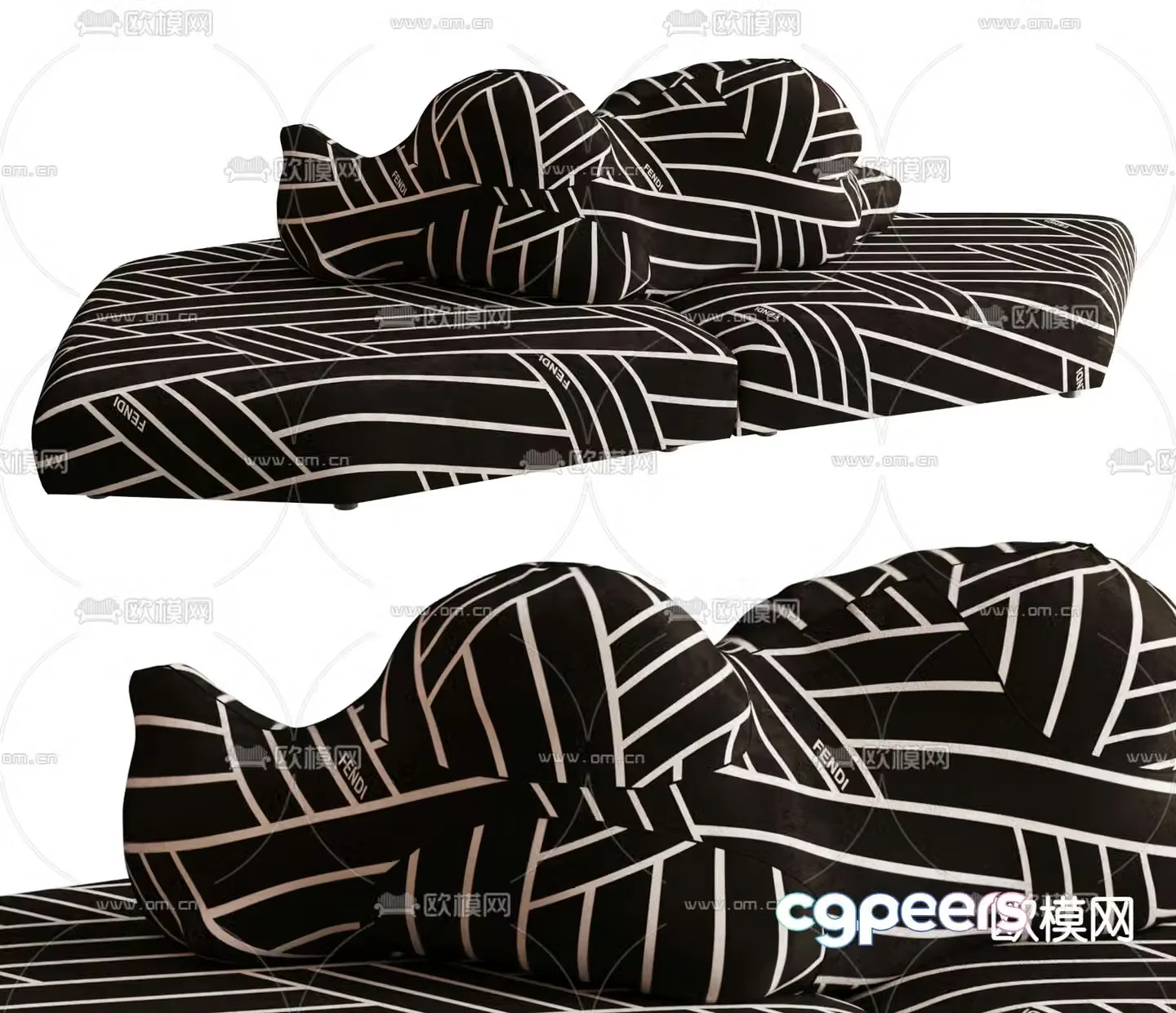 FENDI special-shaped sofa island sofa 3d model