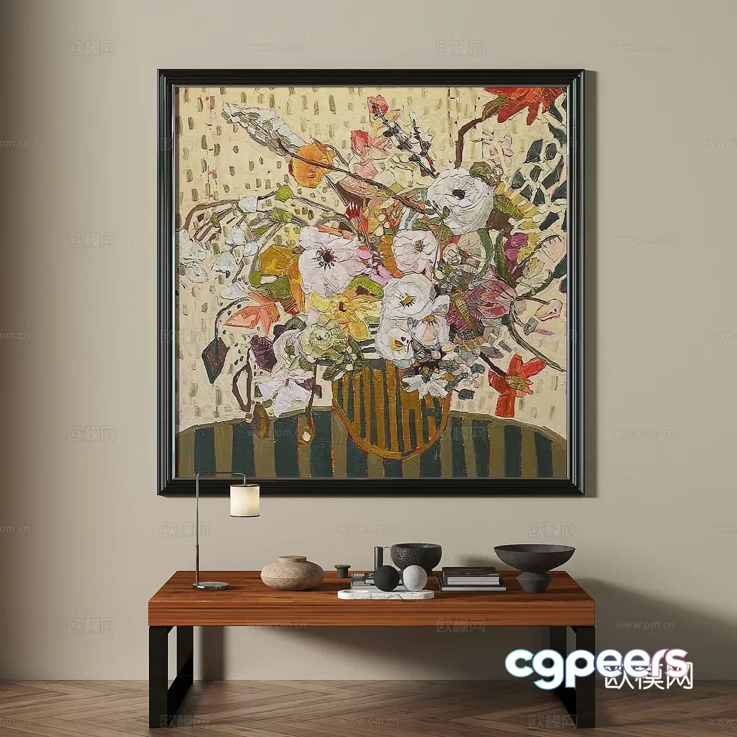 Modern medieval retro decorative painting 3d model
