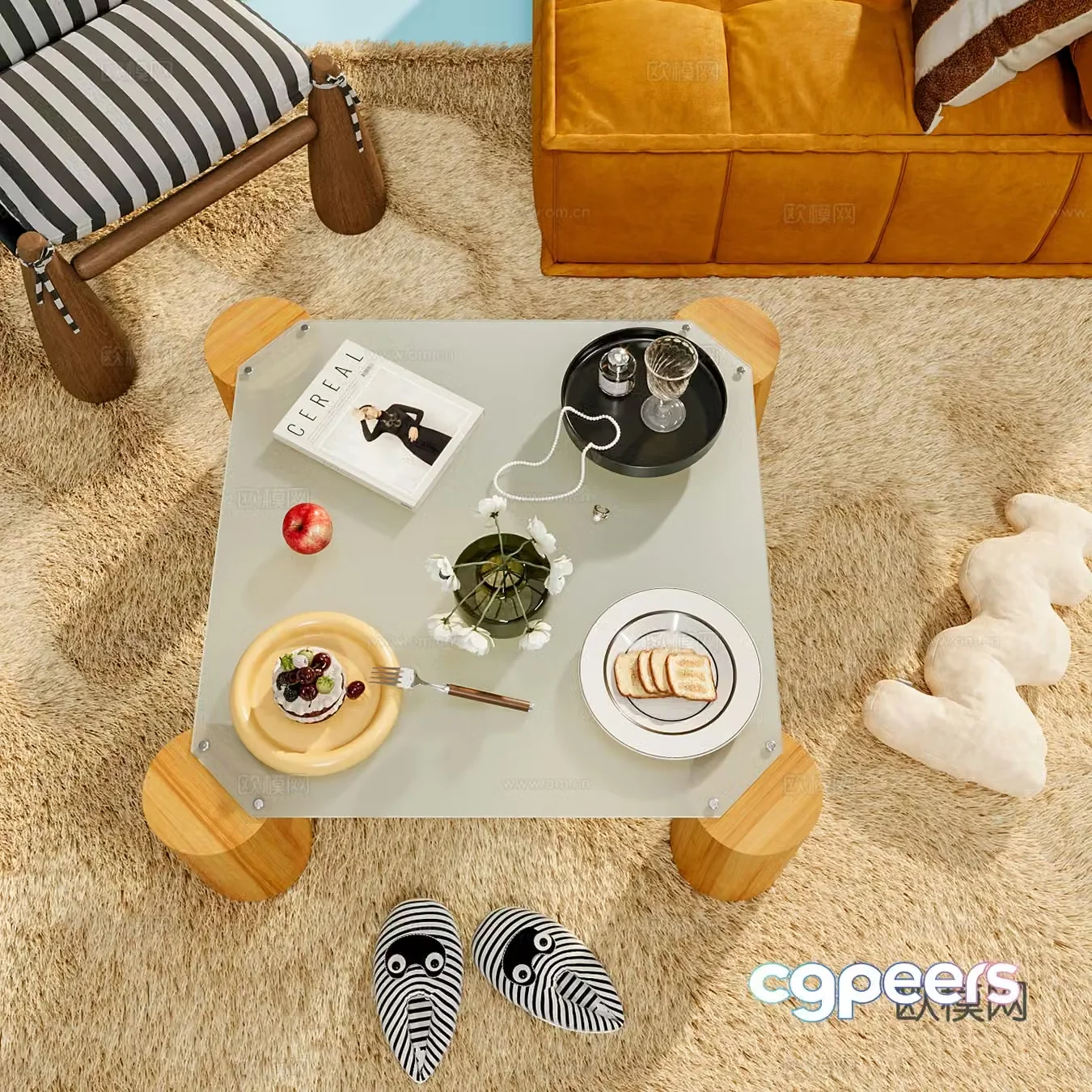 Modern coffee table 3d model